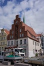 Luebeck, Germany - July 20, 2021 - a typical crow-stepped gabled town house